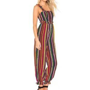 NWT Tularosa Revolve Jumpsuit Colorful Striped Women Size Small Overalls Ruffle